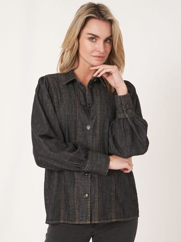 Buttoned denim blouse - REPEAT cashmere - Modalova