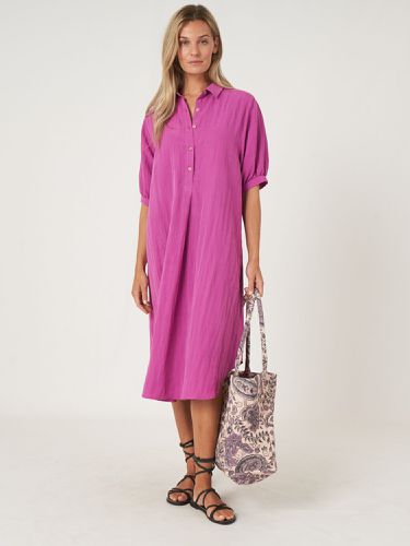 Shirt dress with short puff sleeves and belt - REPEAT cashmere - Modalova