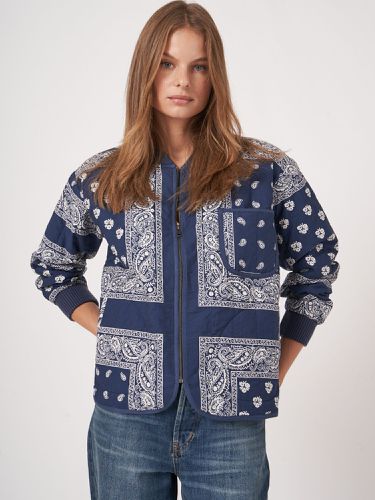 Bandana print jacket wit zip - REPEAT cashmere - Modalova