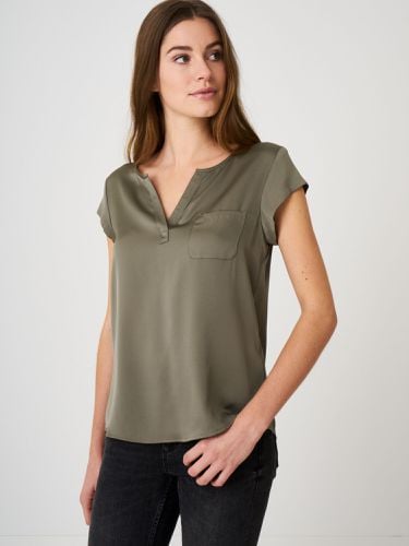 Silk top with breast pocket - REPEAT cashmere - Modalova