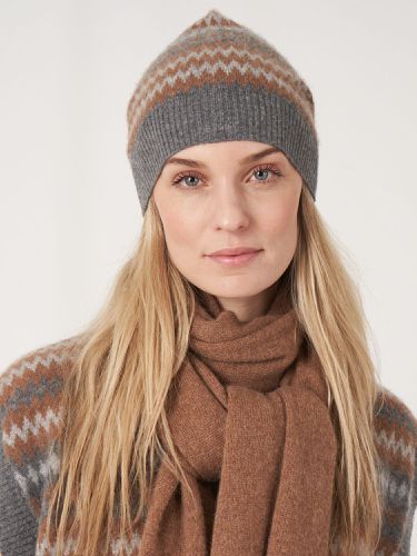 Organic cashmere intarsia knit hat - REPEAT cashmere - Modalova