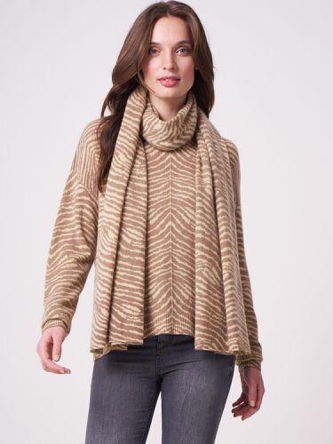 Cashmere blend scarf with zebra print - REPEAT cashmere - Modalova