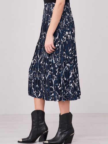 Pleated skirt with brocade print - REPEAT cashmere - Modalova