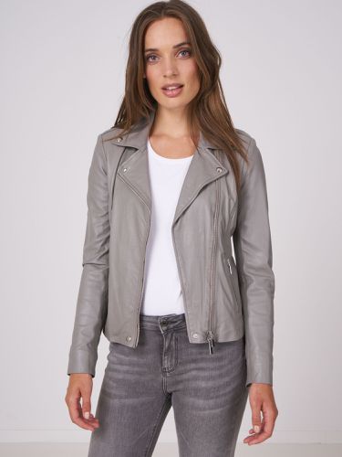 Leather biker jacket - REPEAT cashmere - Modalova