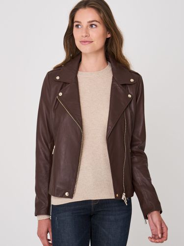 Leather biker jacket - REPEAT cashmere - Modalova