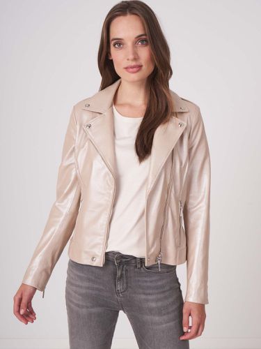 Leather biker jacket - REPEAT cashmere - Modalova