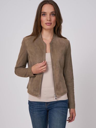 Cropped suede leather jacket - REPEAT cashmere - Modalova