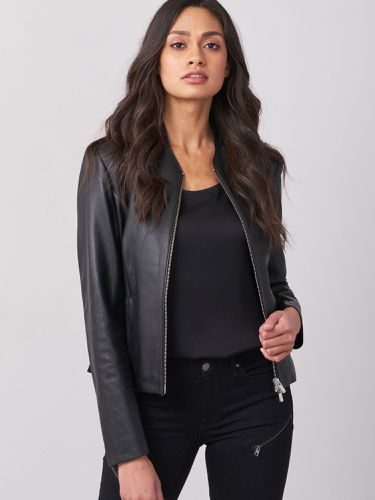 Cropped leather jacket - REPEAT cashmere - Modalova