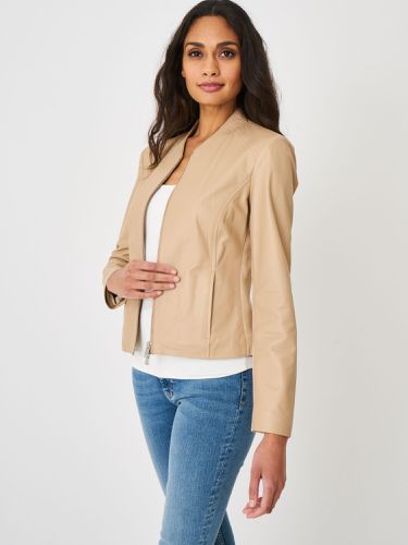 Cropped leather jacket - REPEAT cashmere - Modalova