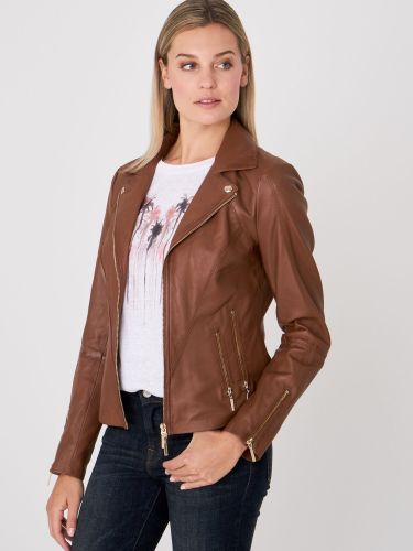 Women's leather biker jacket - REPEAT cashmere - Modalova