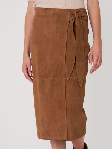 Leather wrap front skirt - REPEAT cashmere - Modalova