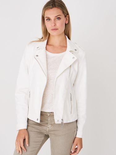 White denim biker jacket - REPEAT cashmere - Modalova