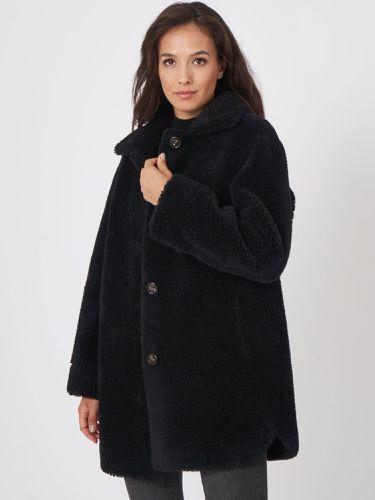 Mid length reversible vegan teddy wool coat - REPEAT cashmere - Modalova