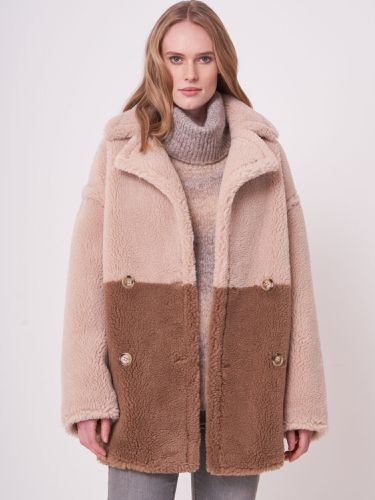 Mid-length reversible vegan teddy wool coat - REPEAT cashmere - Modalova