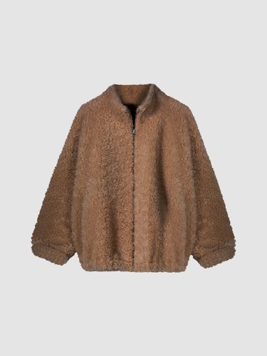 Reversible teddy wool jacket with two way zip - REPEAT cashmere - Modalova