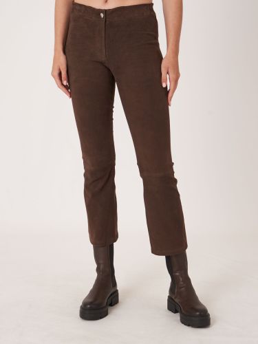 Cropped bootcut suede pants - REPEAT cashmere - Modalova