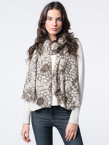 Printed woven scarf - REPEAT cashmere - Modalova