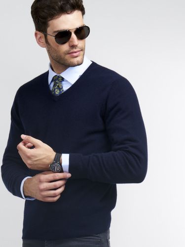 Men's cashmere V-neck sweater - REPEAT cashmere - Modalova