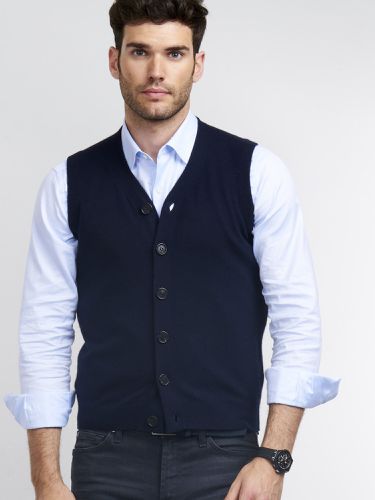 Men's buttoned sweater vest - REPEAT cashmere - Modalova