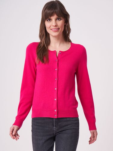 Basic fine knit organic cashmere round neck cardigan - REPEAT cashmere - Modalova