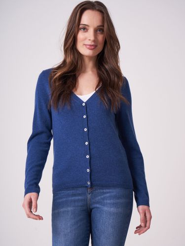 Basic fine knit organic cashmere V-neck cardigan - REPEAT cashmere - Modalova