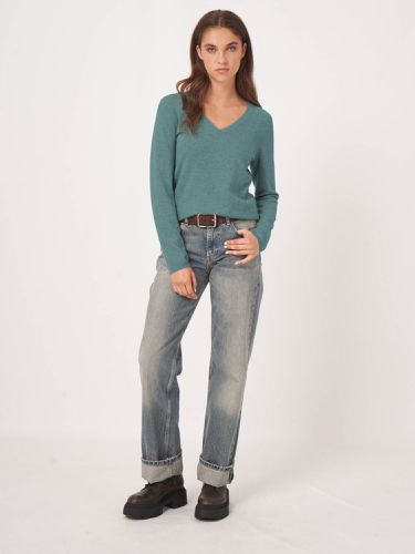 Basic cashmere blend V-neck sweater - REPEAT cashmere - Modalova