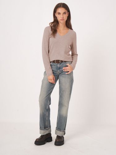 Basic cashmere blend V-neck sweater - REPEAT cashmere - Modalova