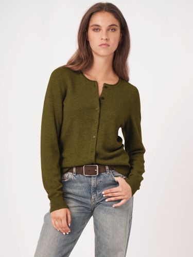 Basic cashmere blend round neck cardigan - REPEAT cashmere - Modalova