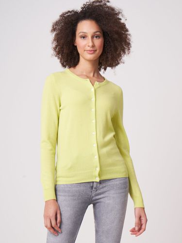 Basic pure cashmere cardigan with round neck - REPEAT cashmere - Modalova