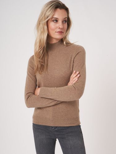 Cashmere sweater with ribbed stand collar - REPEAT cashmere - Modalova