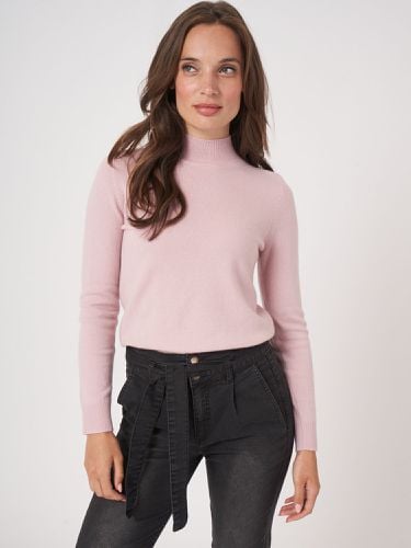 Cashmere sweater with ribbed stand collar - REPEAT cashmere - Modalova