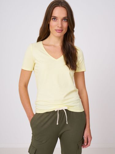 Basic cotton V-neck T-shirt - REPEAT cashmere - Modalova