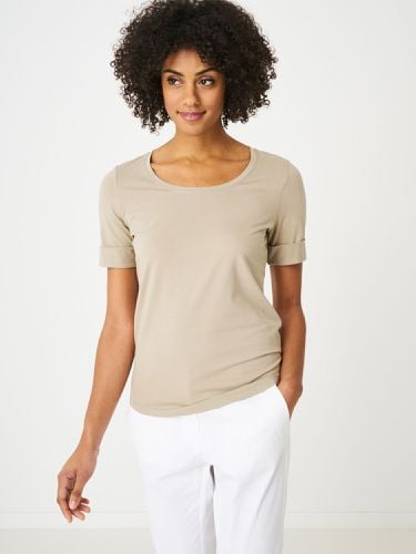 Basic T-shirt with rolled up sleeves - REPEAT cashmere - Modalova