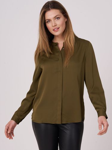 Silk blouse with mandarin collar - REPEAT cashmere - Modalova