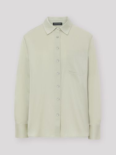 Silk shirt with chest pocket and side slits - REPEAT cashmere - Modalova