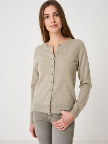 Basic organic cashmere cardigan with round neck - REPEAT cashmere - Modalova