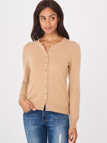 Basic organic cashmere cardigan with round neck - REPEAT cashmere - Modalova