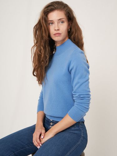 Organic cashmere sweater with ribbed stand collar - REPEAT cashmere - Modalova