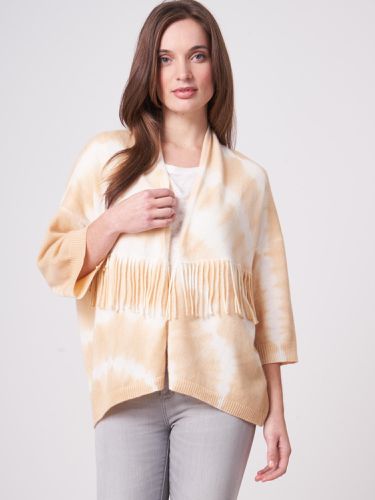 Tie dye organic cashmere cardigan with fringe - REPEAT cashmere - Modalova