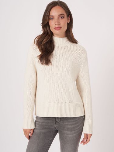 Chunky knit cashmere sweater with stand collar - REPEAT cashmere - Modalova