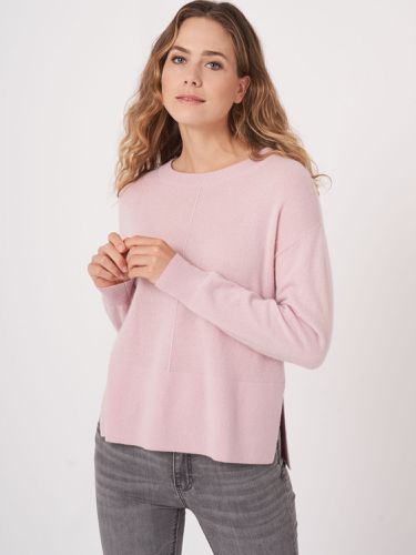 Organic cashmere sweater with ribbed hem and slits - REPEAT cashmere - Modalova