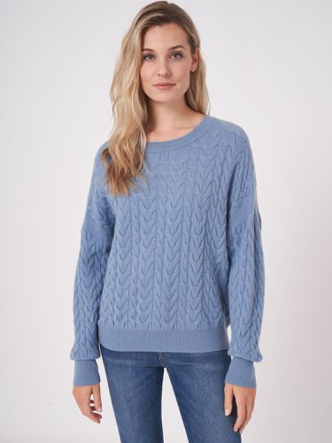 Fine knit cashmere sweater with cable pattern - REPEAT cashmere - Modalova