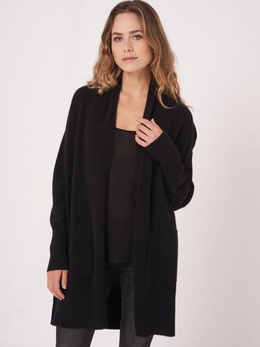 Long cashmere cardigan with shawl collar and pockets - REPEAT cashmere - Modalova