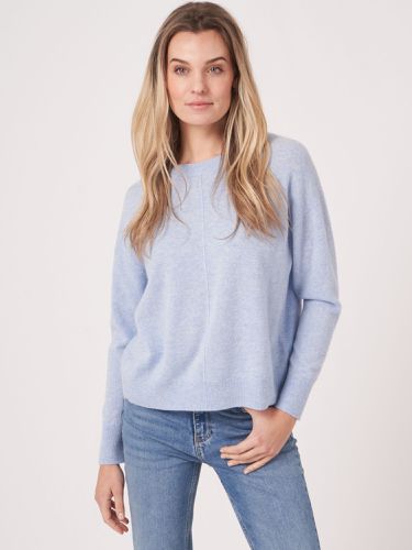 Casual organic cashmere sweater with buttoned back - REPEAT cashmere - Modalova