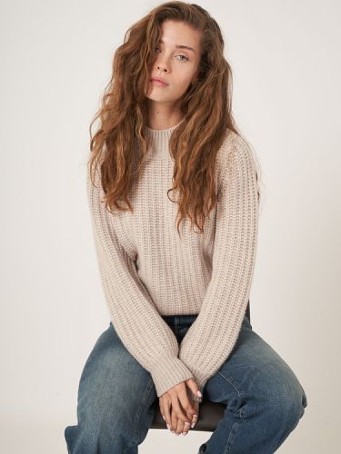 Chunky rib knit cashmere sweater - REPEAT cashmere - Modalova