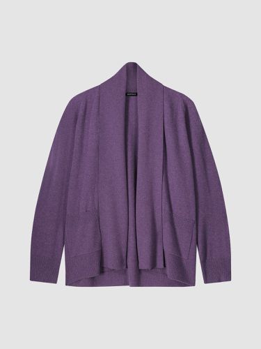 Cashmere open shawl collar cardigan with pockets - REPEAT cashmere - Modalova
