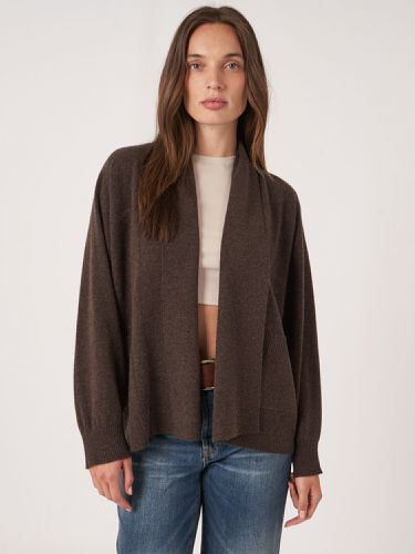 Cashmere open shawl collar cardigan with pockets - REPEAT cashmere - Modalova