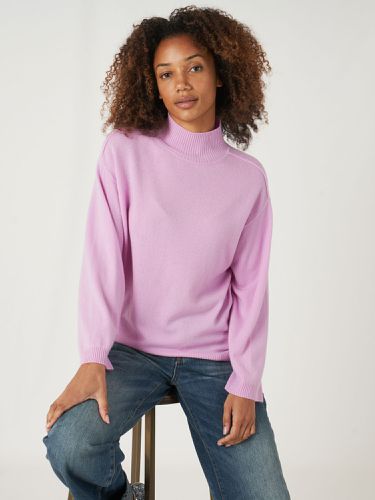 Loose fit organic cashmere with slit stand collar - REPEAT cashmere - Modalova