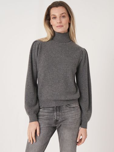 Fine rib knit cashmere high neck sweater - REPEAT cashmere - Modalova