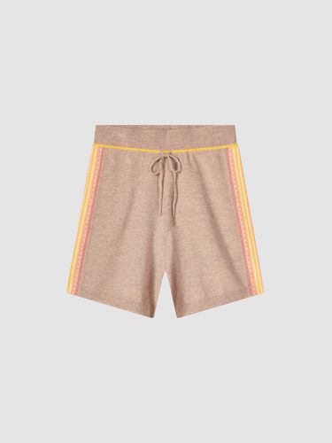 Cashmere knit shorts with rainbow knit details - REPEAT cashmere - Modalova